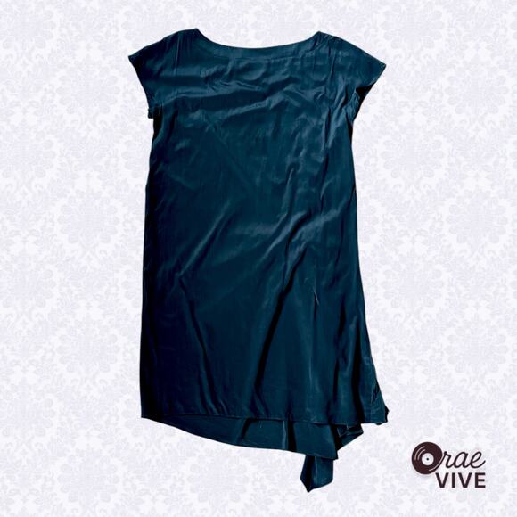 DKNY Black Cap Sleeve Ruched Front Cocktail Dress - Small - Picture 2 of 4